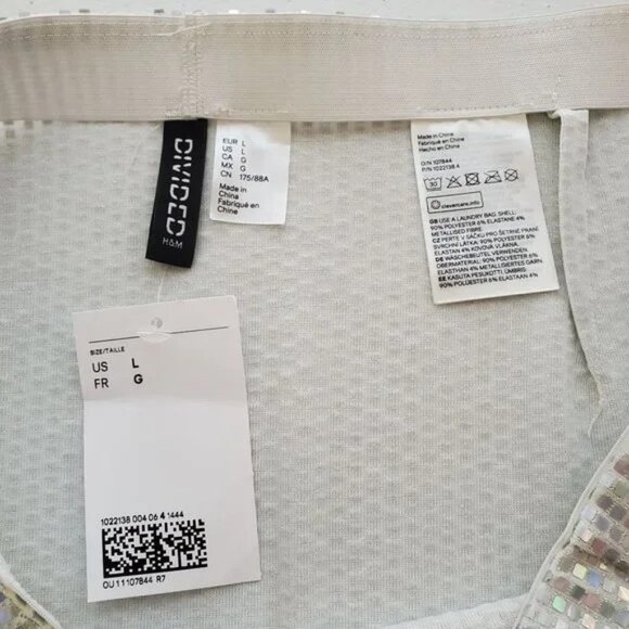 H&M Divided Sequin Mini skirt Festival Disco Costume Rave Halloween Cosplay L - Picture 6 of 8